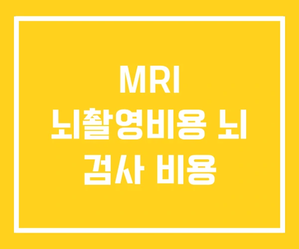 MRI 뇌촬영비용 뇌 검사 비용 MRI 뇌촬영비용 뇌 검사 비용