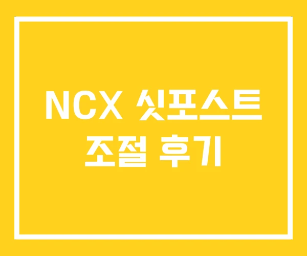 NCX 싯포스트 조절 후기