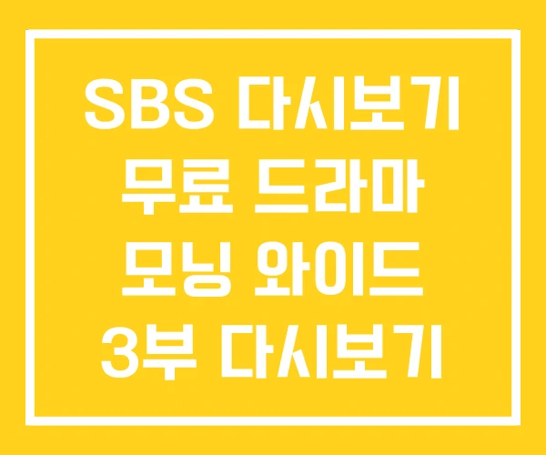 SBS 다시보기 무료 드라마 모닝 와이드 3부 다시보기 SBS 다시보기 무료 드라마 모닝 와이드 3부 다시보기
