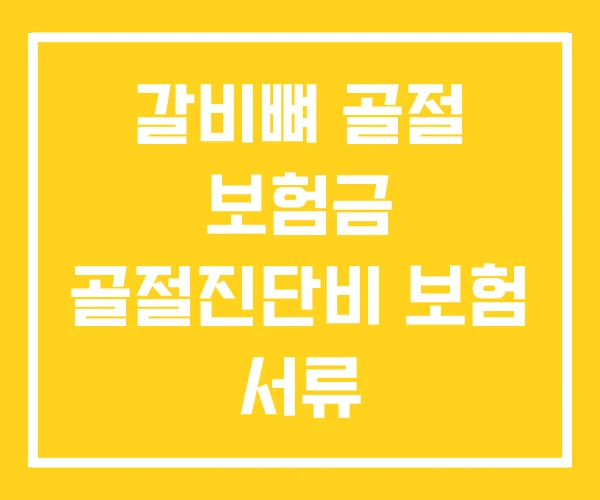 갈비뼈 골절 보험금 골절진단비 보험 서류 갈비뼈 골절 보험금 골절진단비 보험 서류