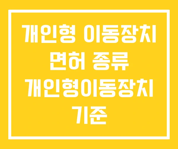 개인형 이동장치 면허 종류 개인형이동장치 기준 개인형 이동장치 면허 종류 개인형이동장치 기준