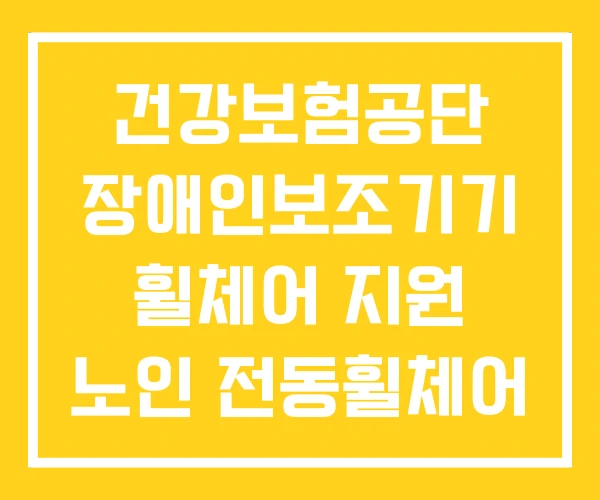 건강보험공단 장애인보조기기 휠체어 지원 노인 전동휠체어