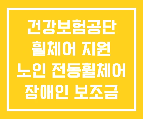건강보험공단 휠체어 지원 노인 전동휠체어 장애인 보조금