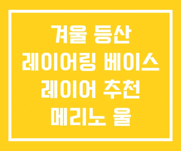 겨울 등산 레이어링 베이스 레이어 추천 메리노 울 겨울 등산 레이어링 베이스 레이어 추천 메리노 울