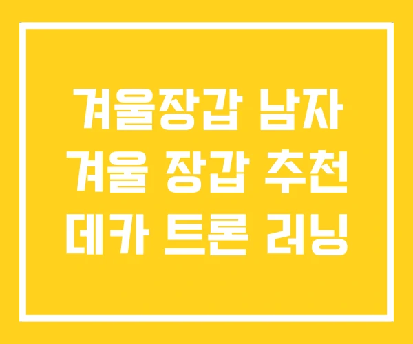 겨울장갑 남자 겨울 장갑 추천 데카 트론 러닝