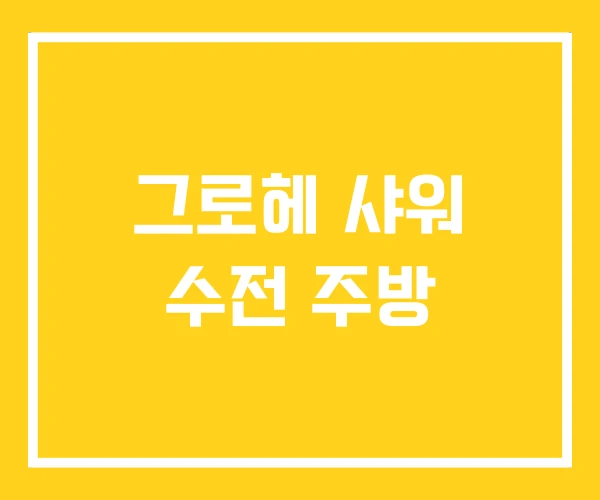그로헤 샤워 수전 주방