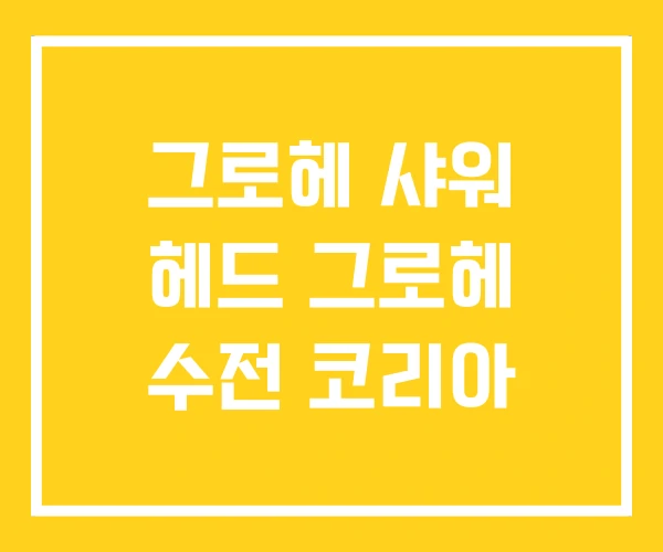 그로헤 샤워 헤드 그로헤 수전 코리아