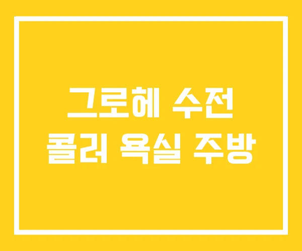 그로헤 수전 콜러 욕실 주방 그로헤 수전 콜러 욕실 주방