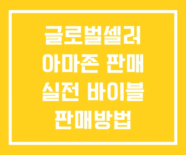 글로벌셀러 아마존 판매 실전 바이블 판매방법 아마존판매