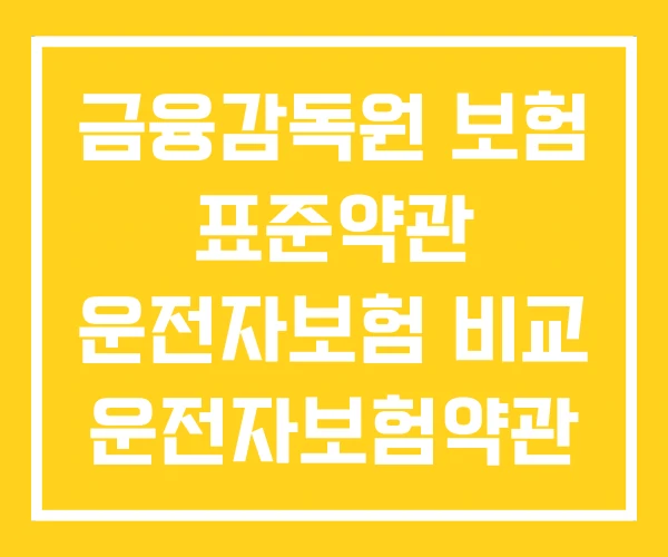 금융감독원 보험 표준약관 운전자보험 비교 운전자보험약관 금융감독원 보험 표준약관 운전자보험 비교 운전자보험약관