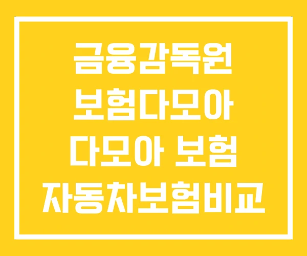 금융감독원 보험다모아 다모아 보험 자동차보험비교