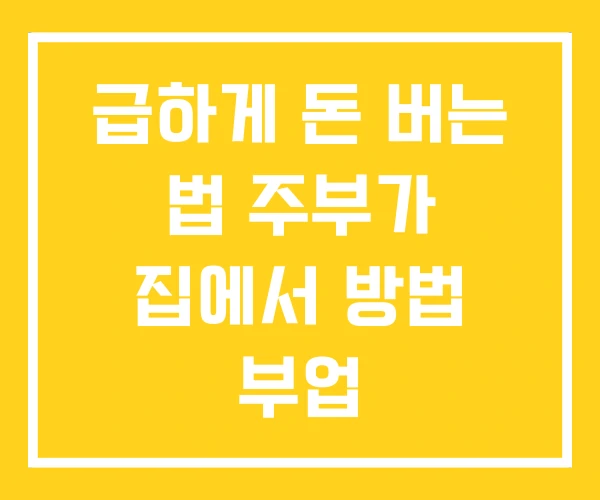 급하게 돈 버는 법 주부가 집에서 방법 부업 급하게 돈 버는 법 주부가 집에서 방법 부업