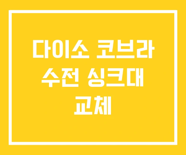다이소 코브라 수전 싱크대 교체 다이소 코브라 수전 싱크대 교체