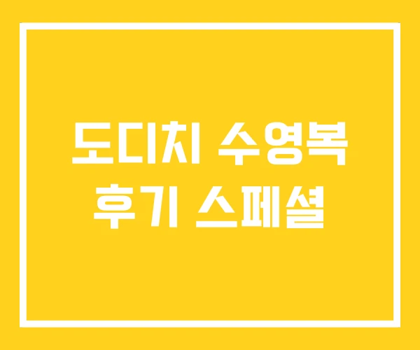 도디치 수영복 후기 스페셜 도디치 수영복 후기 스페셜