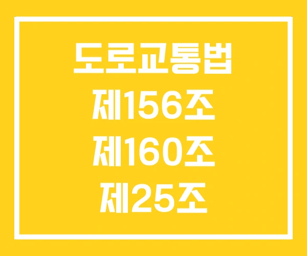 도로교통법 제156조 제160조 제25조 도로교통법 제156조 제160조 제25조