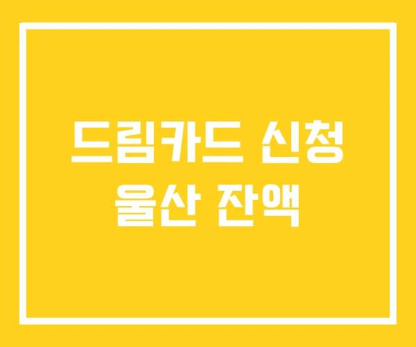 드림카드 신청 울산 잔액 드림카드 신청 울산 잔액