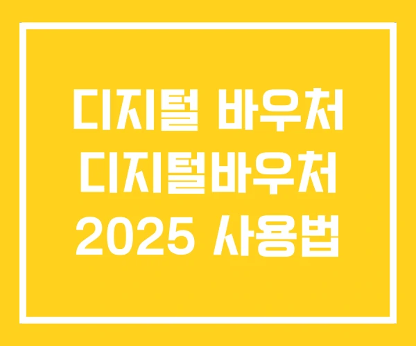 디지털 바우처 디지털바우처 2025 사용법 디지털 바우처 디지털바우처 2025 사용법