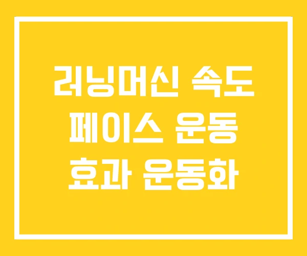 러닝머신 속도 페이스 운동 효과 운동화