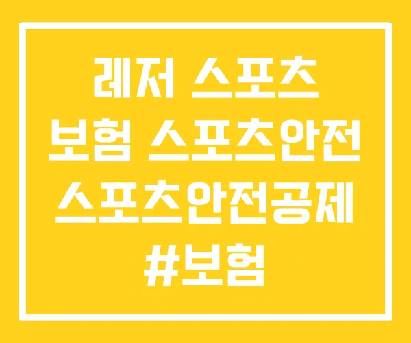 레저 스포츠 보험 스포츠안전 스포츠안전공제 #보험 레저 스포츠 보험 스포츠안전 스포츠안전공제 #보험