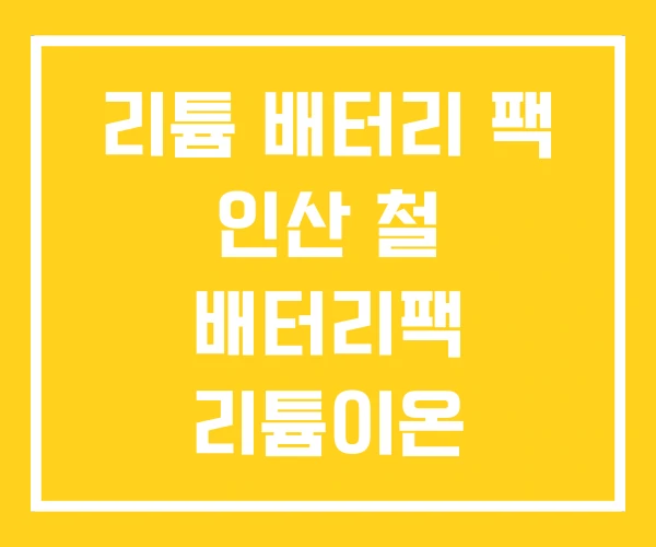 리튬 배터리 팩 인산 철 배터리팩 리튬이온