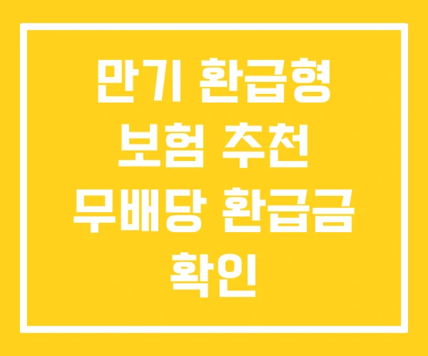 만기 환급형 보험 추천 무배당 환급금 확인
