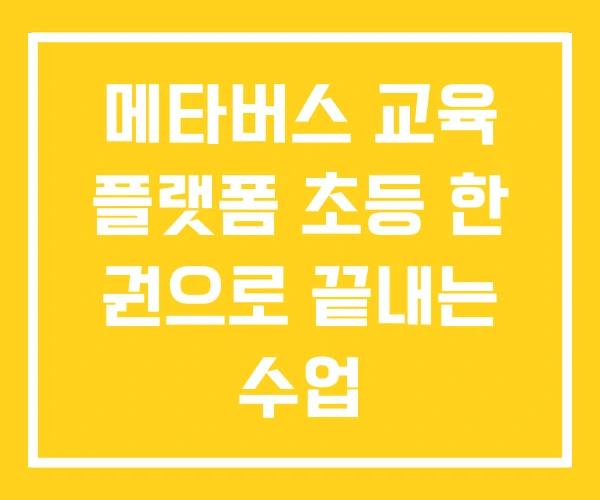 메타버스 교육 플랫폼 초등 한 권으로 끝내는 수업