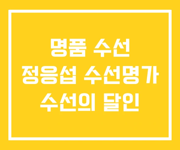 명품 수선 정응섭 수선명가 수선의 달인 명품 수선 정응섭 수선명가 수선의 달인