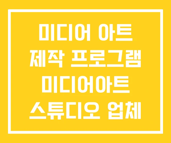 미디어 아트 제작 프로그램 미디어아트 스튜디오 업체 미디어 아트 제작 프로그램 미디어아트 스튜디오 업체
