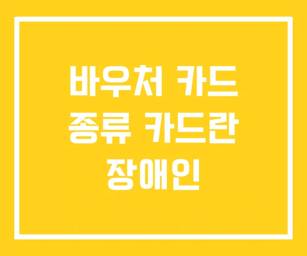 바우처 카드 종류 카드란 장애인 바우처 카드 종류 카드란 장애인