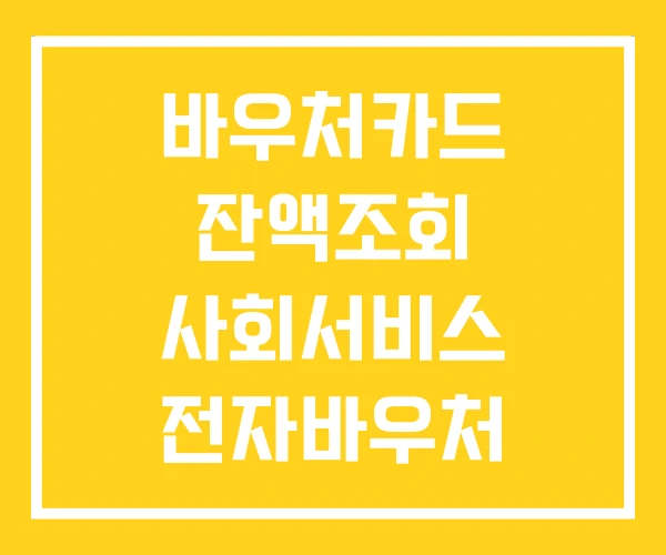 바우처카드 잔액조회 사회서비스 전자바우처 산림바우처