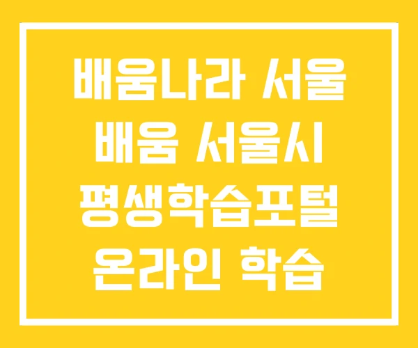 배움나라 서울 배움 서울시 평생학습포털 온라인 학습 배움나라 서울 배움 서울시 평생학습포털 온라인 학습