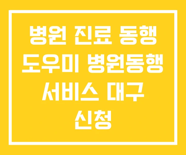 병원 진료 동행 도우미 병원동행 서비스 대구 신청 병원 진료 동행 도우미 병원동행 서비스 대구 신청
