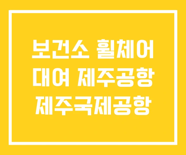 보건소 휠체어 대여 제주공항 제주국제공항 보건소 휠체어 대여 제주공항 제주국제공항