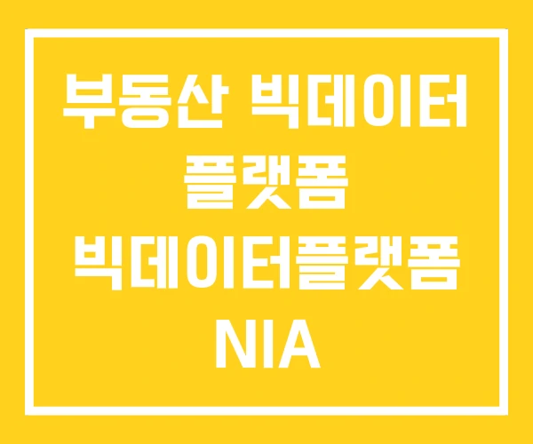 부동산 빅데이터 플랫폼 빅데이터플랫폼 NIA 부동산 빅데이터 플랫폼 빅데이터플랫폼 NIA