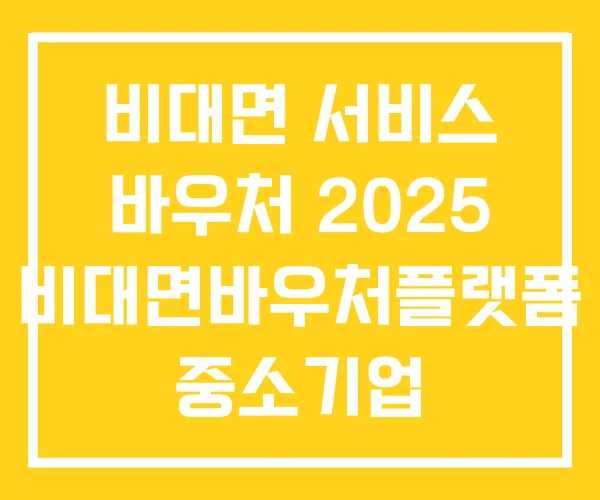 비대면 서비스 바우처 2025 비대면바우처플랫폼 중소기업 비대면 서비스 바우처 2025 비대면바우처플랫폼 중소기업