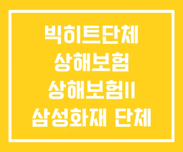 빅히트단체 상해보험 상해보험II 삼성화재 단체 빅히트단체 상해보험 상해보험II 삼성화재 단체