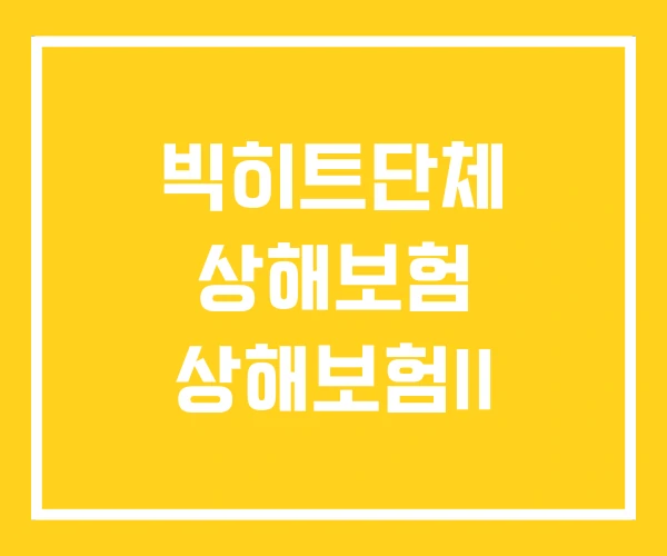 빅히트단체 상해보험 상해보험II 빅히트단체 상해보험 상해보험II