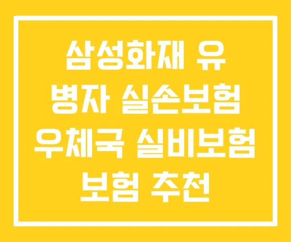 삼성화재 유 병자 실손보험 우체국 실비보험 보험 추천 삼성화재 유 병자 실손보험 우체국 실비보험 보험 추천