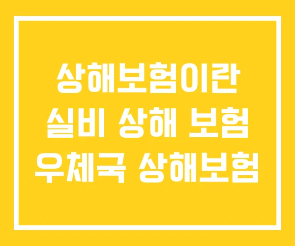 상해보험이란 실비 상해 보험 우체국 상해보험