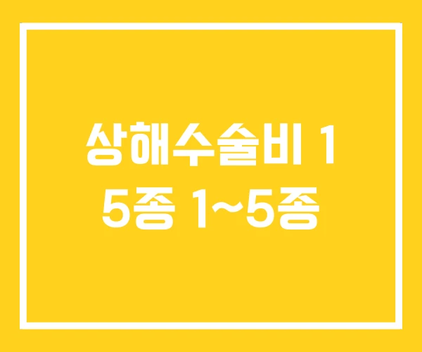 상해수술비 1 5종 1~5종 상해수술비 1 5종 1~5종