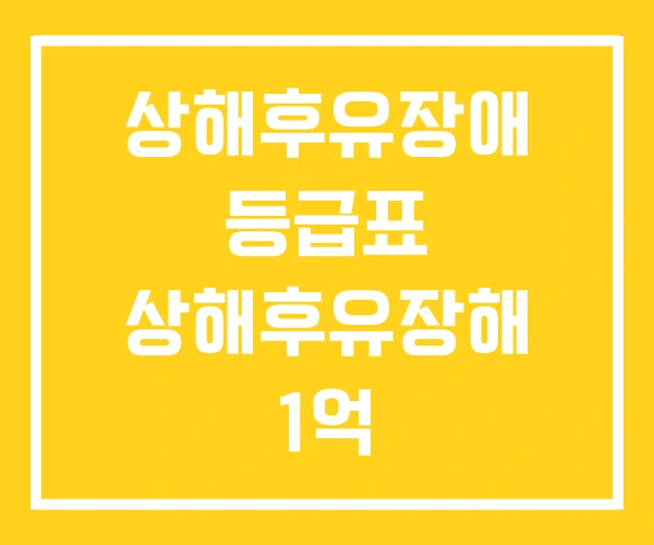 상해후유장애 등급표 상해후유장해 1억 상해후유장애 등급표 상해후유장해 1억