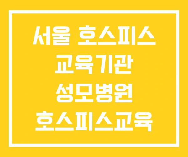 서울 호스피스 교육기관 성모병원 호스피스교육 교육 서울 호스피스 교육기관 성모병원 호스피스교육 교육