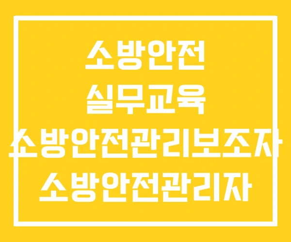 소방안전 실무교육 소방안전관리보조자 소방안전관리자 2급 소방안전 실무교육 소방안전관리보조자 소방안전관리자 2급