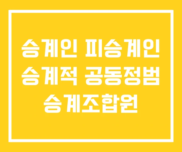 승계인 피승계인 승계적 공동정범 승계조합원