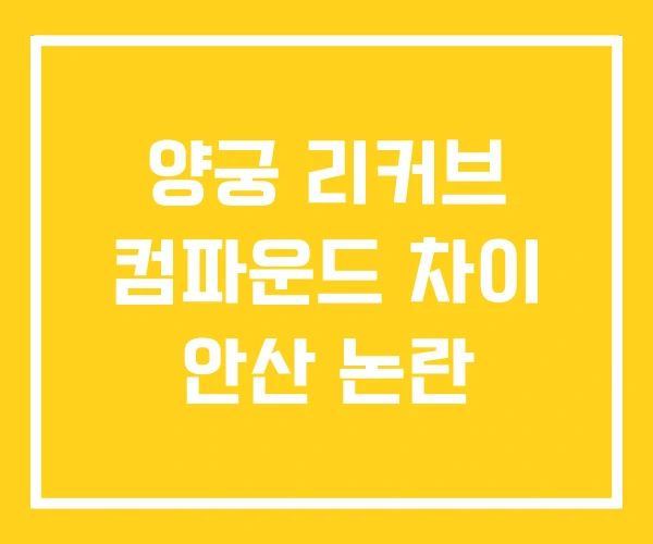 양궁 리커브 컴파운드 차이 안산 논란 양궁 리커브 컴파운드 차이 안산 논란