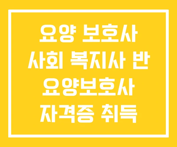요양 보호사 사회 복지사 반 요양보호사 자격증 취득 방법 요양 보호사 사회 복지사 반 요양보호사 자격증 취득 방법