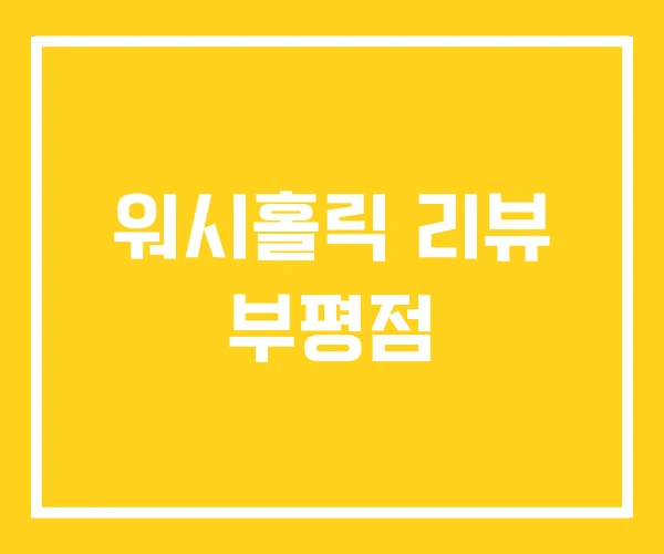 워시홀릭 리뷰 부평점