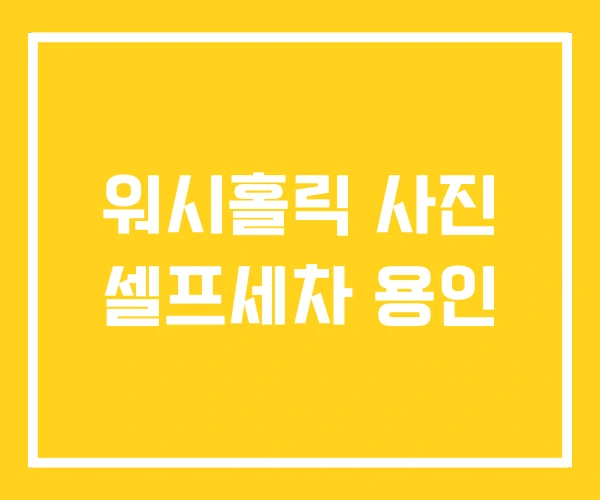 워시홀릭 사진 셀프세차 용인