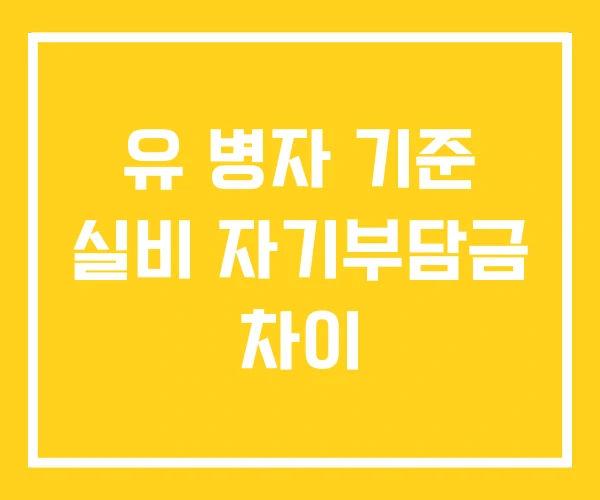 유 병자 기준 실비 자기부담금 차이 유 병자 기준 실비 자기부담금 차이