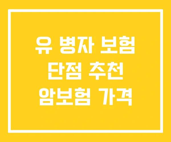 유 병자 보험 단점 추천 암보험 가격 유 병자 보험 단점 추천 암보험 가격